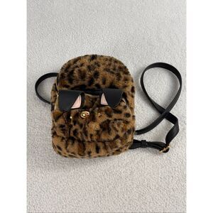 Betsey Johnson Mini Kitsch Leopard Dog Convertible Backpack & Ear Bud Case